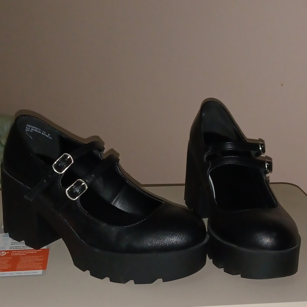 Mary Jane Chunky Heel Platforms